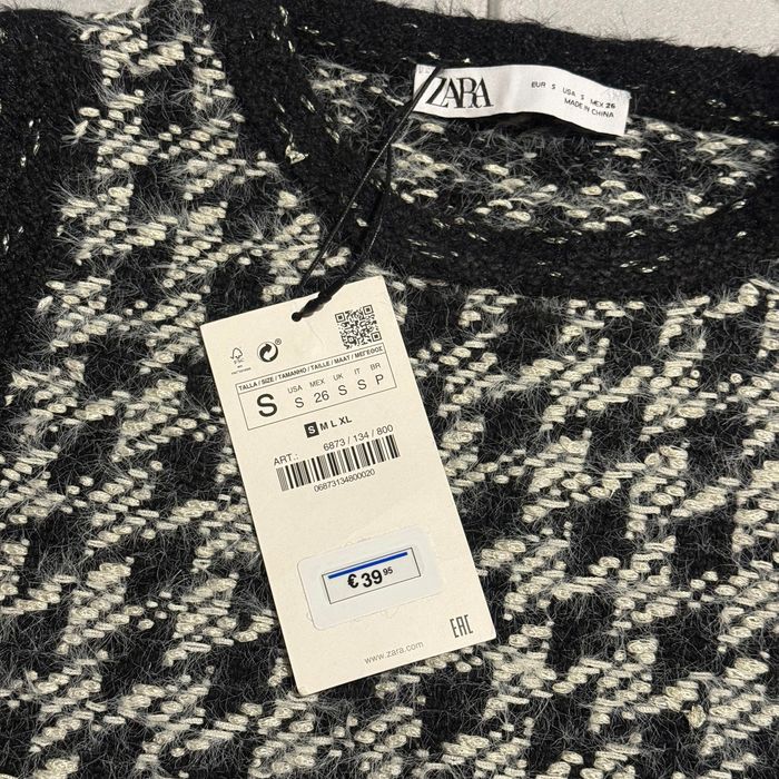 zara kamizelka dzianinowa w pepitkę rozmiar s