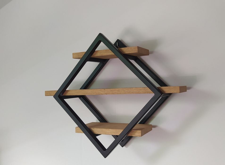 Półka loft industrial drewno stal