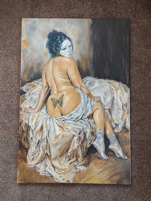 Akt kobiecy obraz 60x90 cm recznie malowany