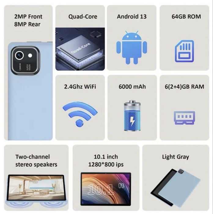 Новий планшет 10 дюймів 6gb/64gb