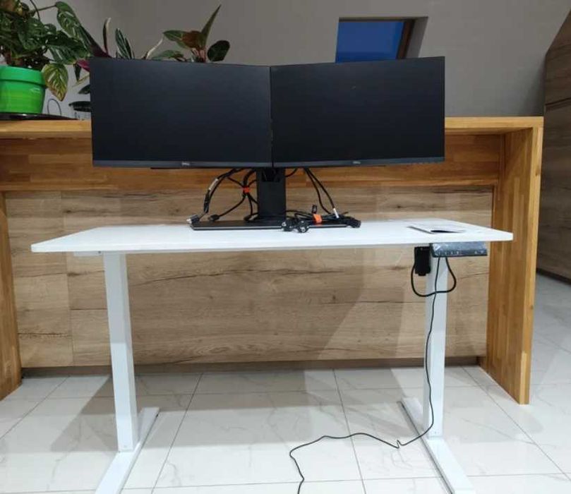 Nowe Biurko Elektryczne 120x60cm Regulowane do Biura na Studia Podnoszone do 70kg Nośność - FV