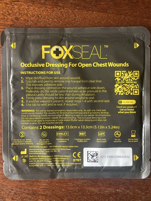 Оклюзійна наліпка Foxseal Chest Seal