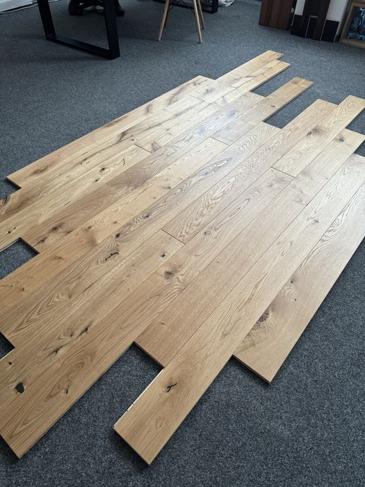 Podłoga Drewniana Dąb Rustic, 13x140x1800mm, 4faza, Olej UV x2