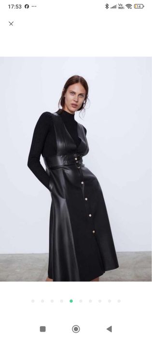 Сарафан шкіряний Zara, літня сукня.
