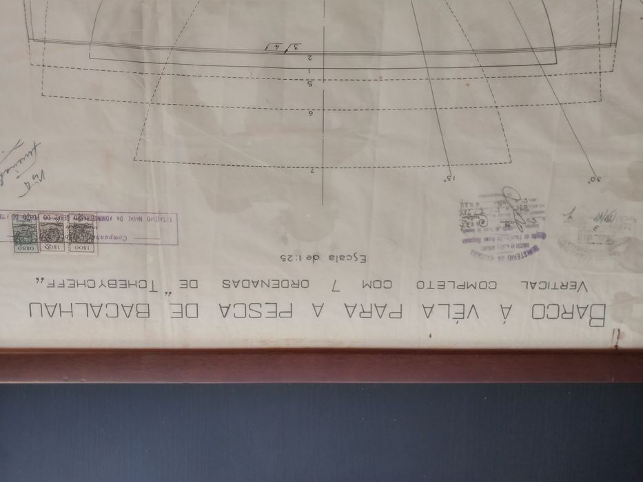 Desenho construção do Lugre Santa Maria Manuela