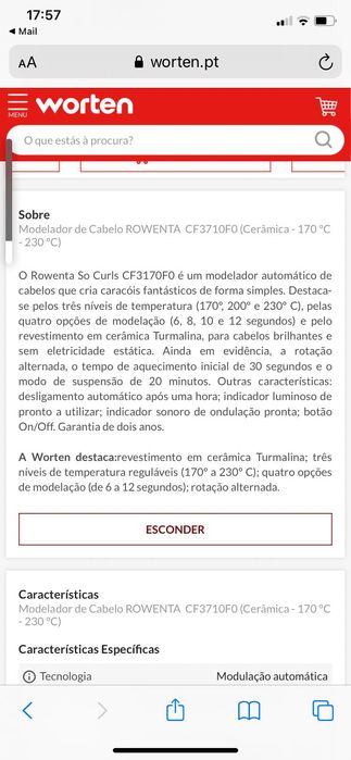 Modelador  de cabelo Rowenta