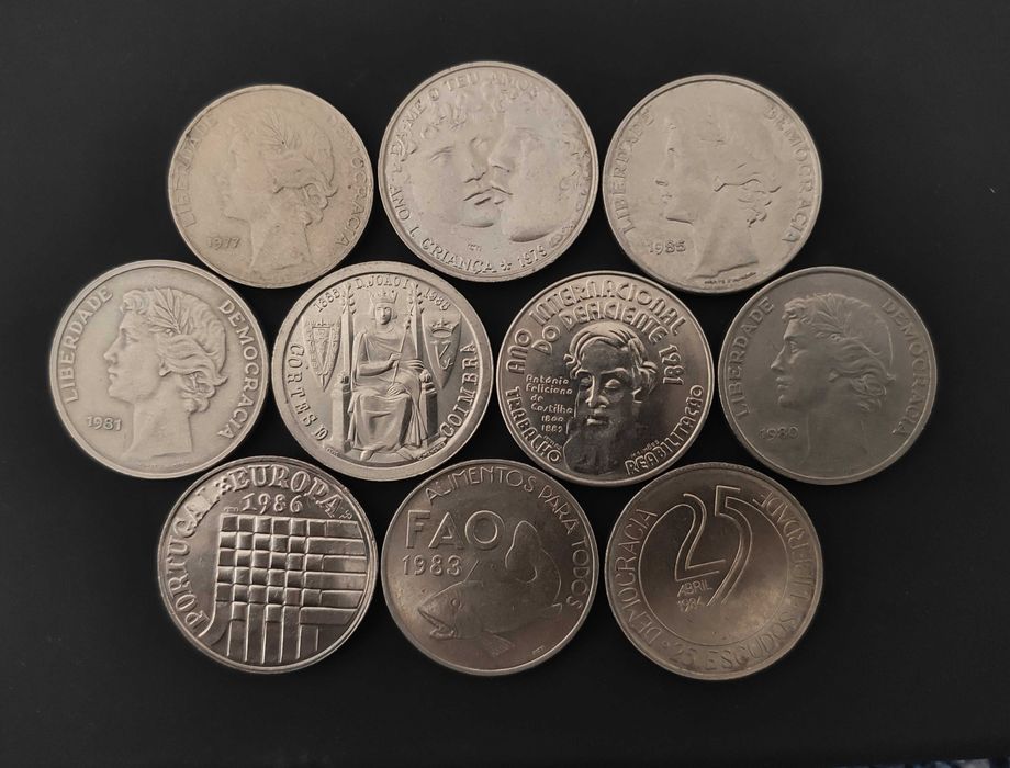 10 moedas de 25$ TODAS DIFERENTES