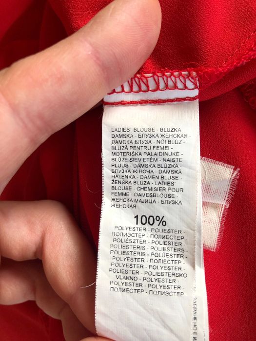 Bluzka Mohito zwiewna 36 asymetryczna letnia czerwona baskinka