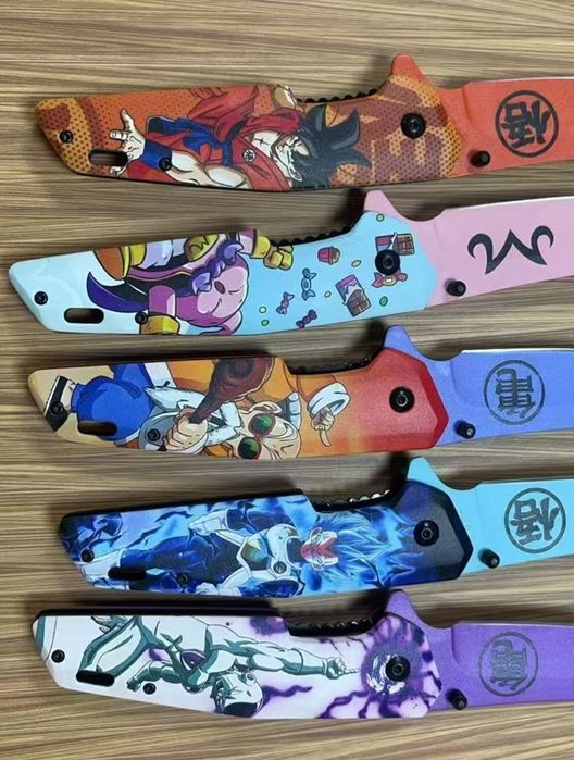 Conjunto 5 facas Dragon Ball – novas, nunca usadas, apenas 18+
