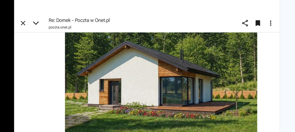 Ładny skromny domek z dużym przeszkleniem