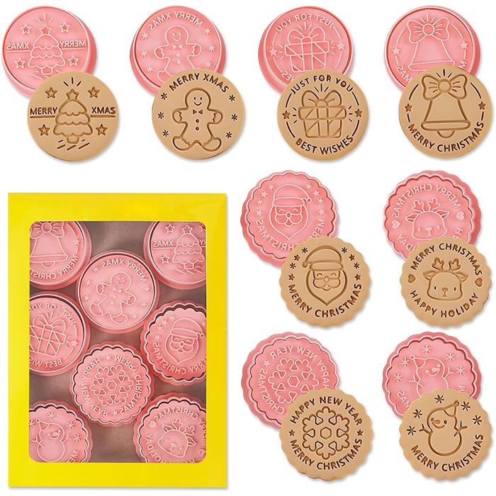 Zestaw 12 stempli świątecznych do ciastek foremki do odciskania