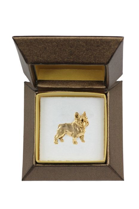 Buldog francuski I pin pozłocony w pudełku Art-Dog