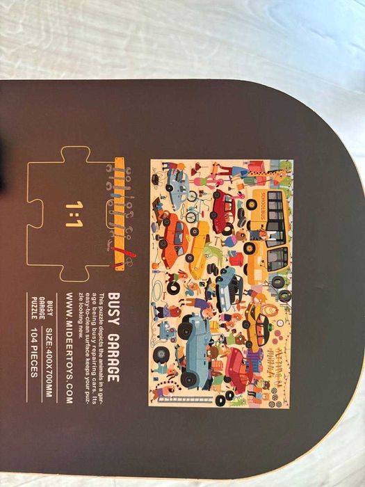 Puzzle w walizce Mideer – Mój garaż (104 elementy) 4+