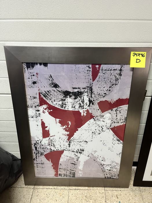 Quadro 75x96 moldura metalica prateada com historia