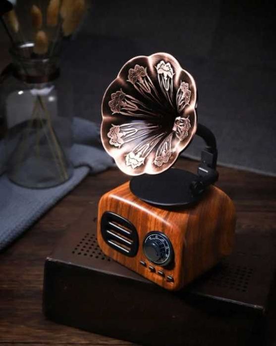 ZESTAW Odtwarzacz radiowy RETRO  w kształcie gramofonu BLUETOOTH sd