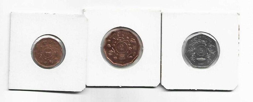 Uganda Lote de 3 Moedas