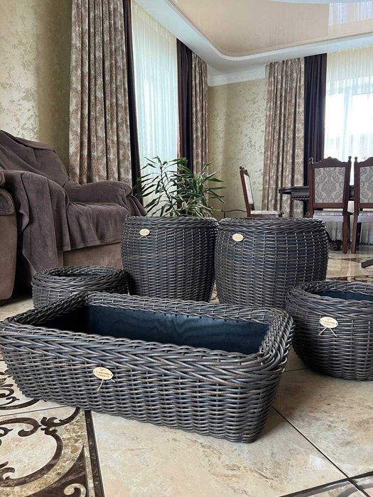 Різні кашпо з ротангу для квітів, вазонів, декоративних рослин від 5л