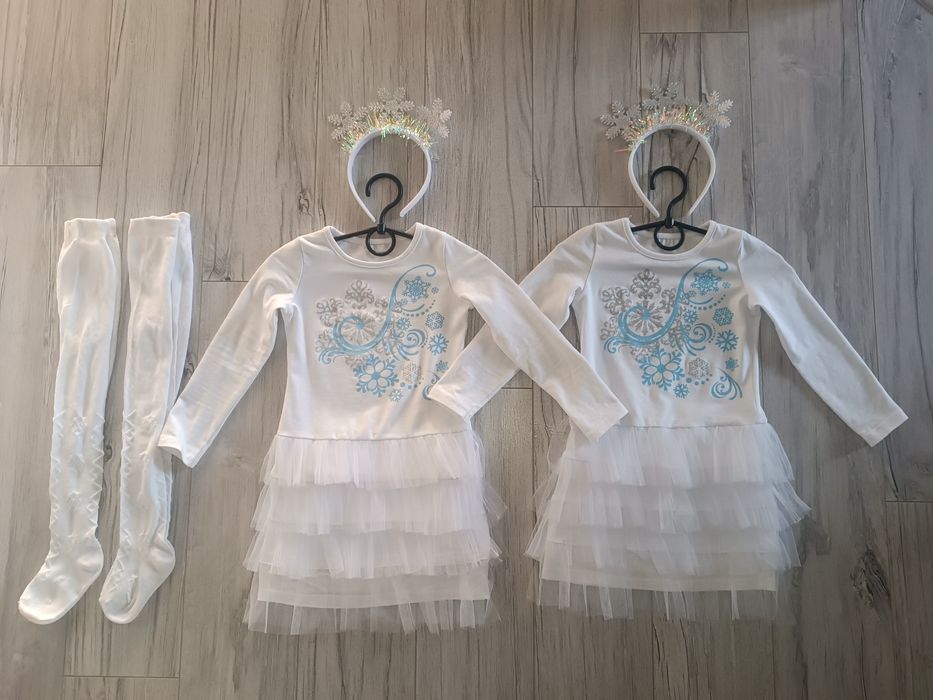 Костюми Сніжинок для двійні 98/104 новорічні костюми