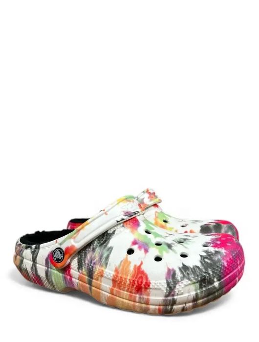 Жіночі крокси сабо тапочки  утеплені Crocs Classic Lined Tie Dye Clog