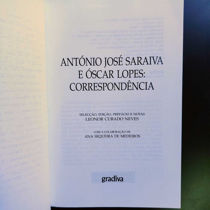 Correspondência de António José Saraiva e Óscar Lopes