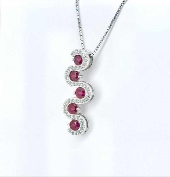Colar com Rubi Natural 0,75ct | GEMTEC | Prata 925 | Banho Ouro 18K