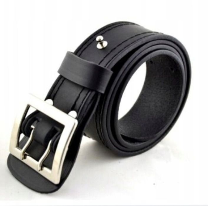 Dwa Pasy wojskowe oficerskie czarnye skóra