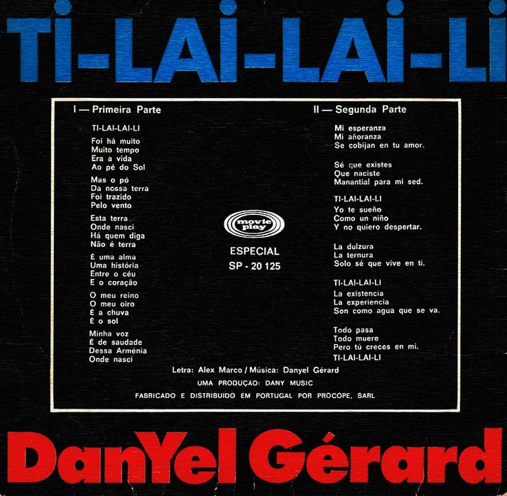 Danyel Gerard - Ti-Lai-Lai-Li vinil 45 Rpm