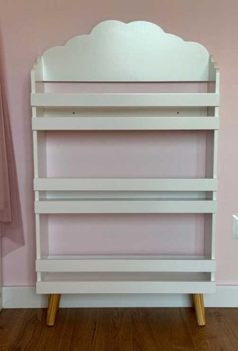 Półka na Zabawki Książeczki dla Dzieci 3 Poziomy Chmurka 100cm Biały
