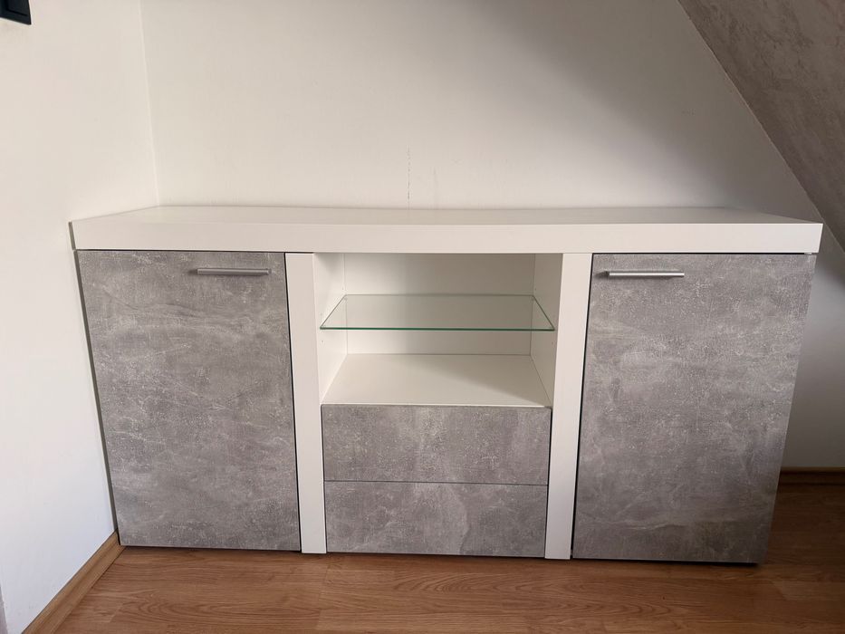 Używana Komoda RITMO z 2 drzwiami BETON/BIAŁY