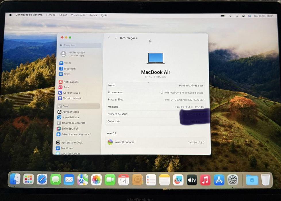 MacBook Air 1,6 GHz i5 dualcore, 16GB, 500 GB