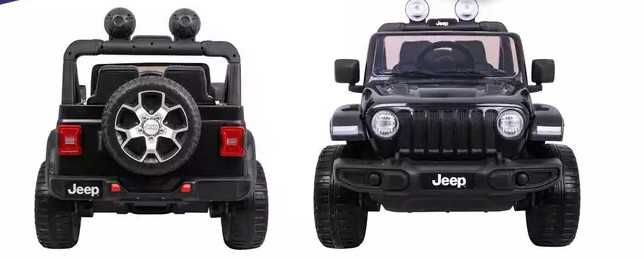 Duży dwuosobowy Jeep Wrangler Rubicon 4x4 Czarny + Pilot