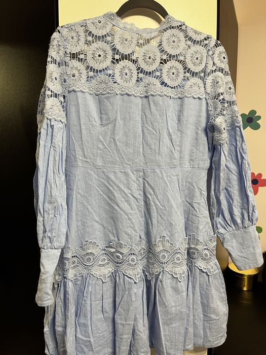 letnia sukienka zwiewna koronkowa L na guziki koszula