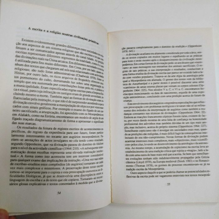 A Lógica da Escrita e a Organização da Sociedade - Jack Goody