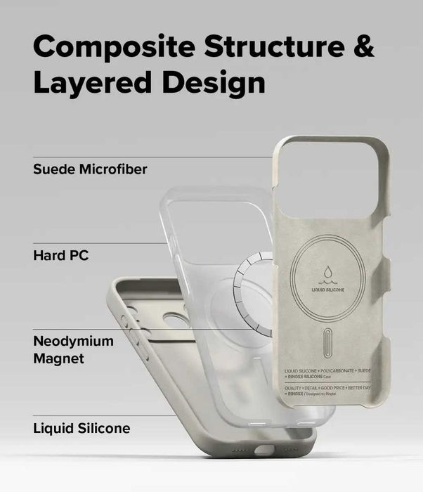 Чехол Ringke Silicone Magnetic для iPhone 17 Pro Max Stone