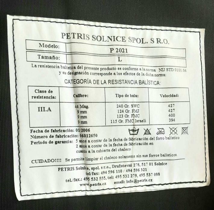 Colete Prova de Bala IIIA Como Novo - 500€ Inegociavel!