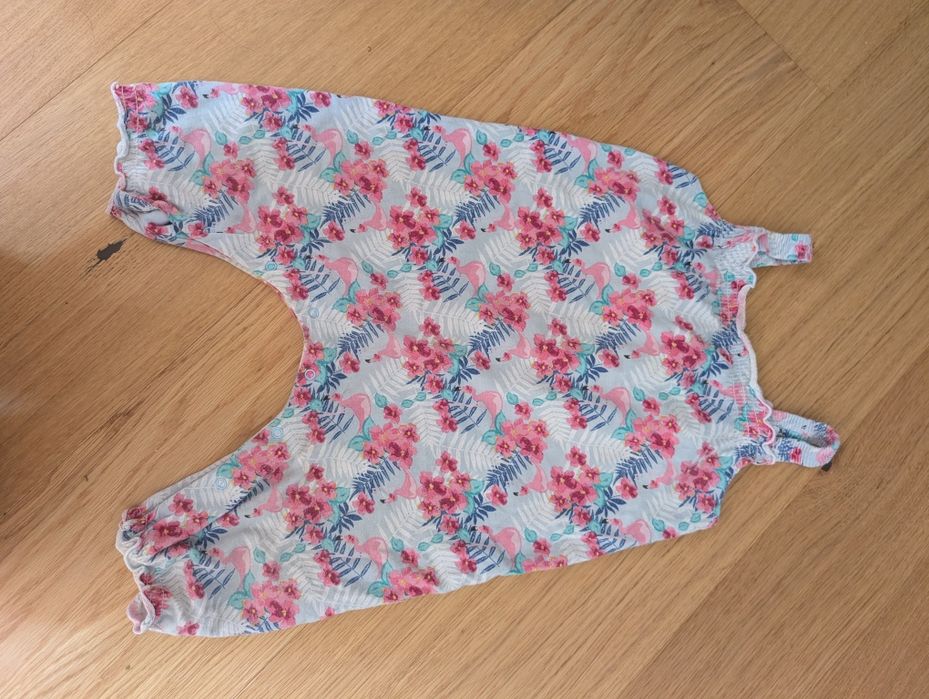 Onesie pajacyk na upały lato Ica I love eco 80 86 flamingi