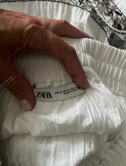 Zara HIT dluga maxi bawelniana haftowana spodnica boho