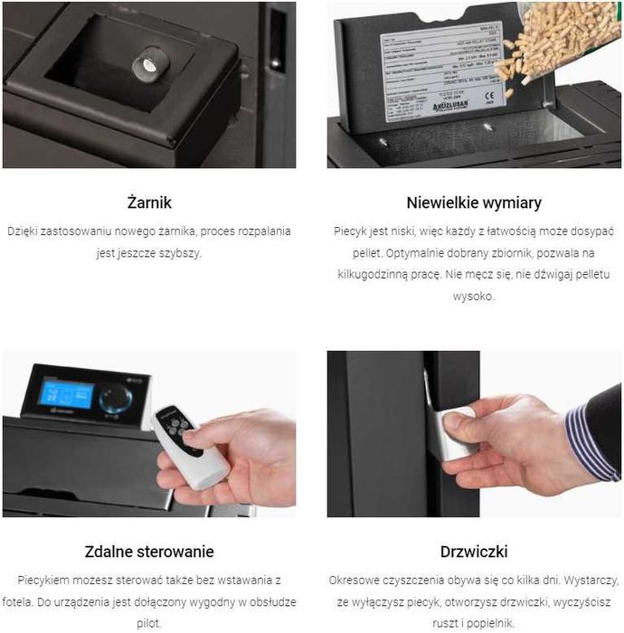 Piec Kozlusan Minipel stalowy na pellet 6 kW