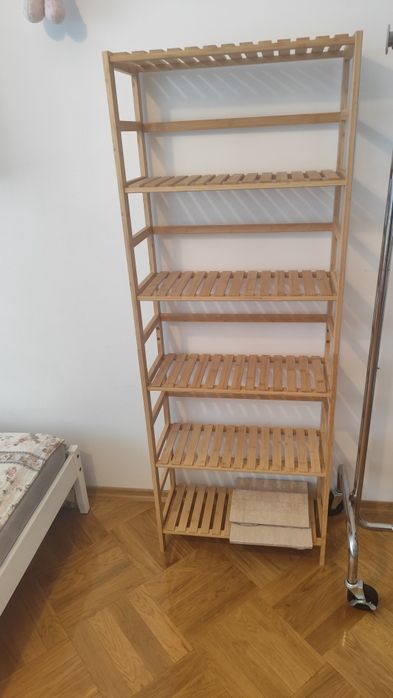 Nowy regał drewno  BAMBUS drewniany + wieszak na ubrania