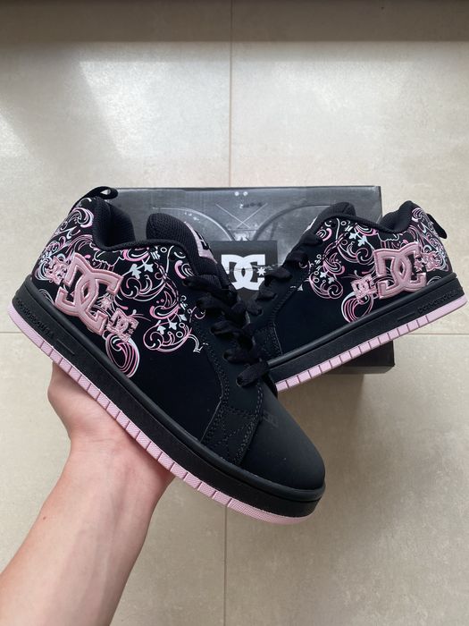 Czarno różowe buty sneakersy DC shoes Pixie black pink swag drip y2k vintage 00s 90s skateboard