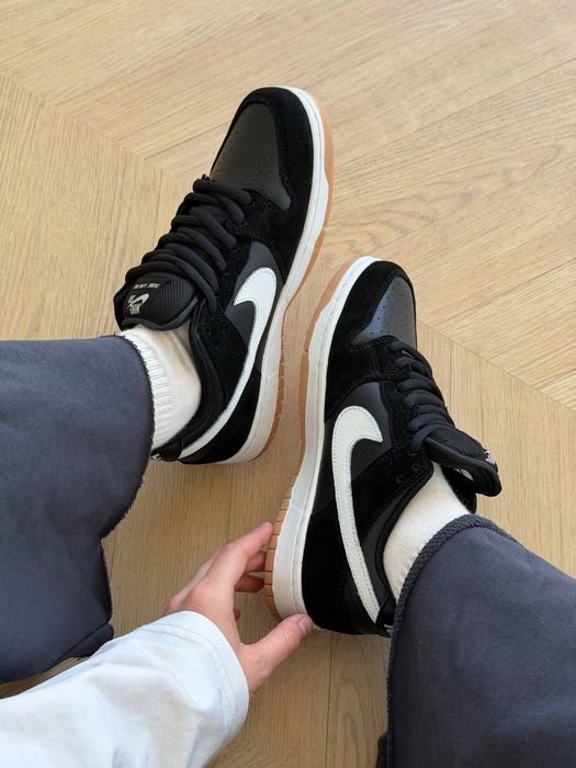 Жіночі кросівки Nike Dunk Black Gum найк сб данк чорні з білим