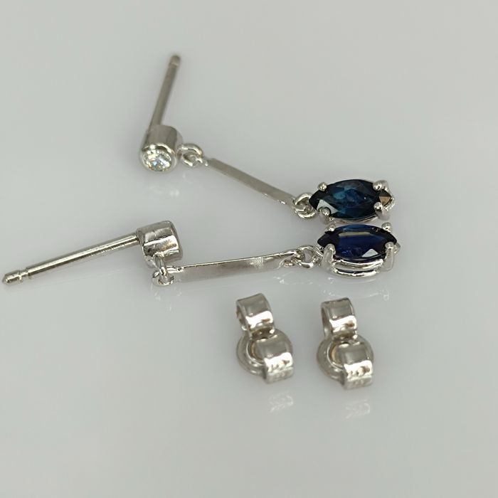 Серьги-подвески из белого золота 585