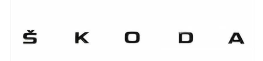 Napis ŠKODA duży–zamiennik/czarny lub srebro/wys. 2,8 cm/połysk