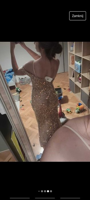 Suknia cekinowa złota