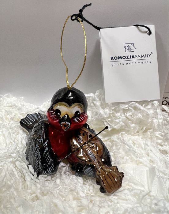 Ptaszek ze skrzypcami bombka szklana Komozja Family