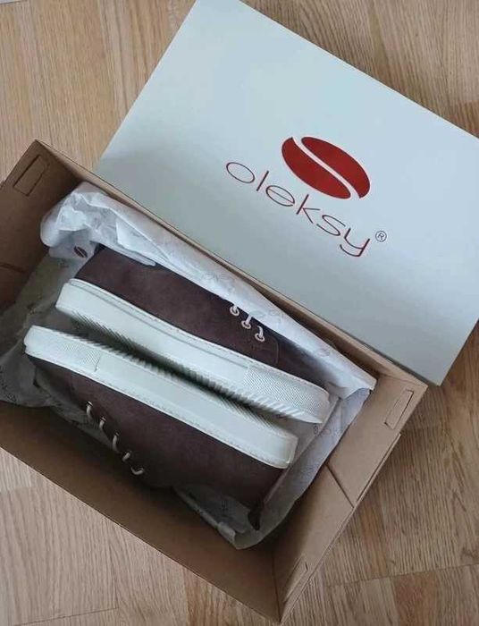 Skórzane zamszowe trampki OLEKSY