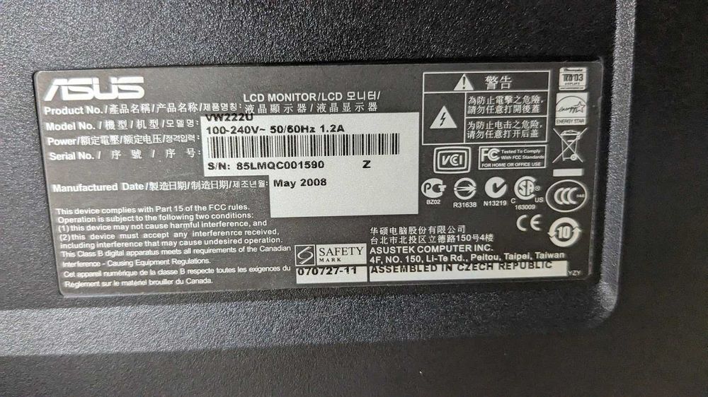 Monitor, marca ASUS, 21 Polegadas