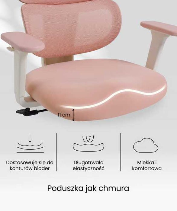 Ergonomiczne Krzesło Serii BS5 różowe