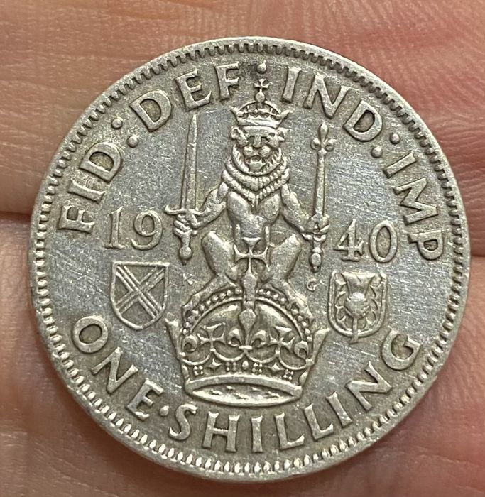 English Coin One Shilling 1940 Silver