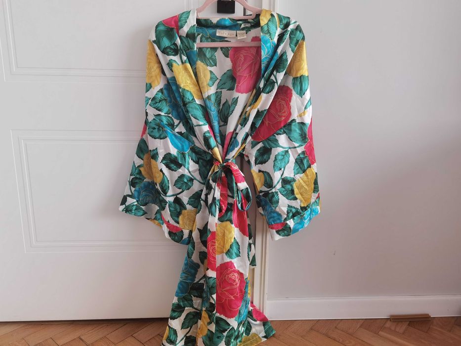 Satynowe kimono szlafrok Solange